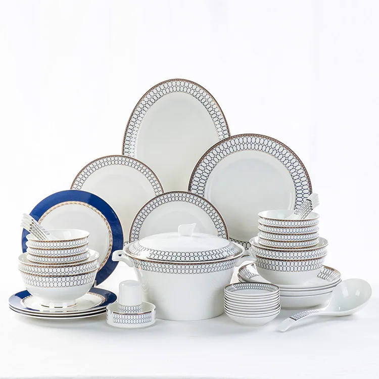 Tangshan Bone China 50 головная посуда Подарочный комплект посуда настраиваемая Бытовая Европейский стиль керамики посуда
