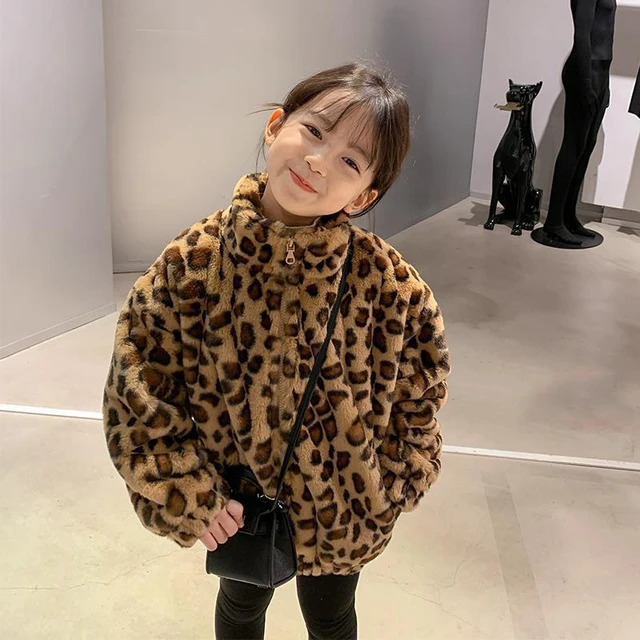 Abrigo Cálido De Para Abrigo De Piel De Conejo De Imitación De Leopardo, Abrigo Para Niña, Ropa De Otoño E Invierno, 2022 - Chaquetas Y Abrigos - AliExpress