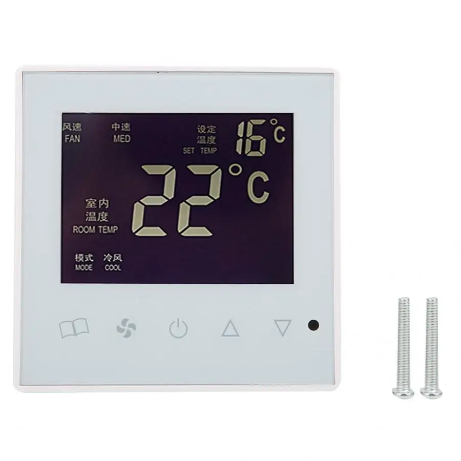 

Touch Temperature Controller LCD Display Thermostat Fan Coil Unit Temperature Controller Temperature Meter Thermostat Tool