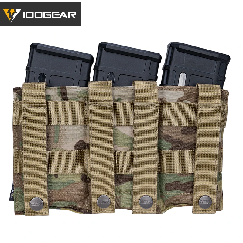 IDOGEAR Tactical 5.56 Magazine Pouch Fast Draw MOLLE Mag Pouch Carrier Triple 