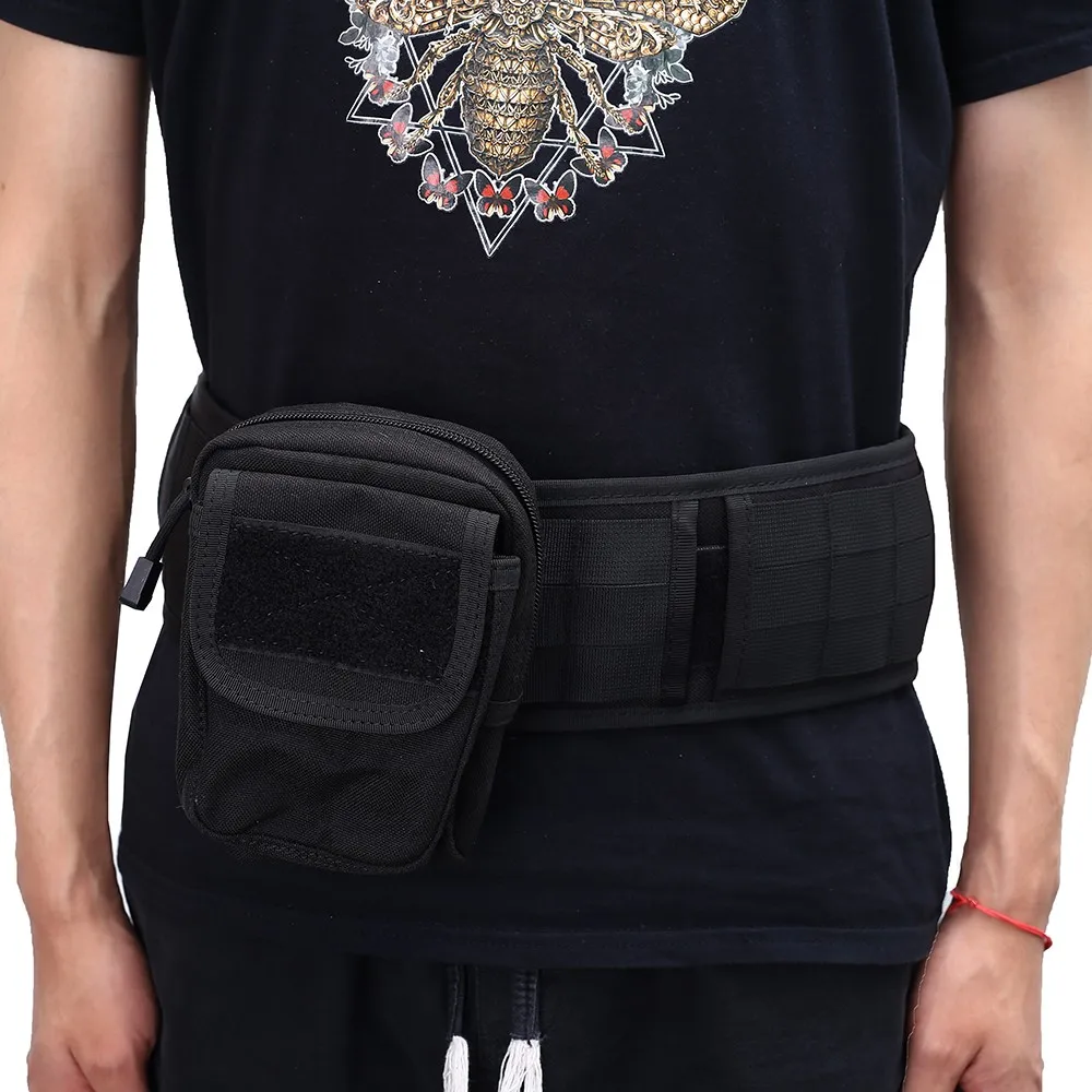 1000D Tactical Belt Pouch Molle Vest Bag Waterproof Waist Belt Bag Flashlight Pouch Cellphone Pocket for Outdoor Hunting Camping