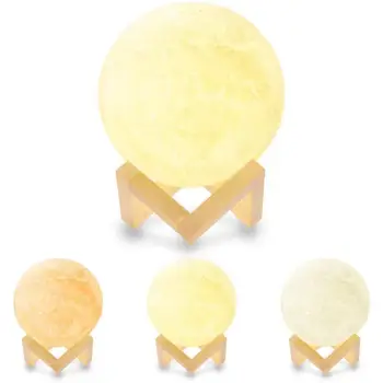 

3D Print Rechargeable Moon Lamp 3 Color Touch Sensor LED Soft Night Light Support Dropshipping