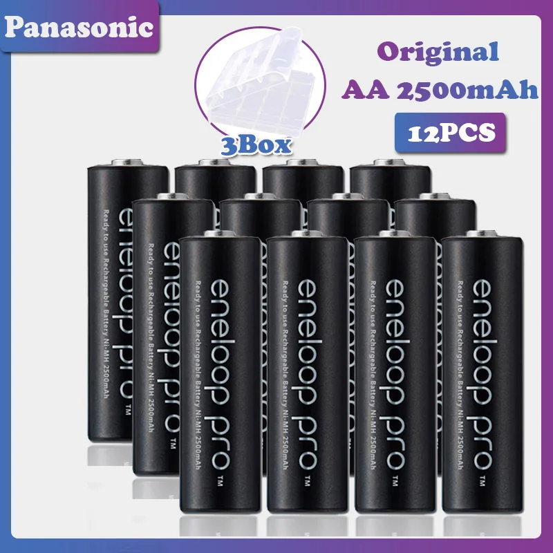 12 шт. перезаряжаемые батарейки Panasonic 1 2 в 2500 мАч|Перезаряжаемые батареи| |