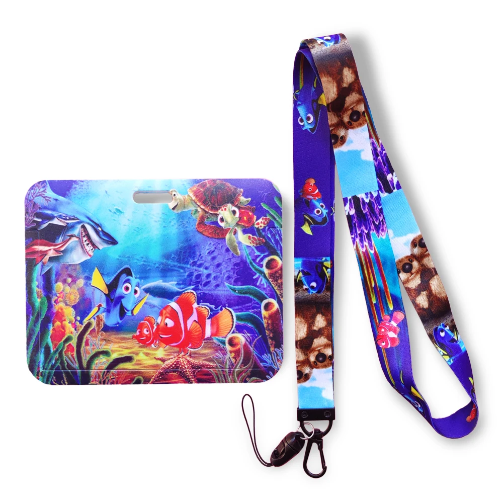 Disney Finding Nemo Bank Card Holder Business Badge Card Case Frame ABS  Employee Case Cover Student Lanyard ID Card Holder