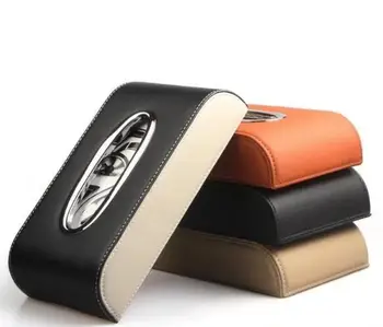 

Leather Car Armrest Tissue Box Auto Pumping Cassette Holder Removable Paper Napkin Box Organizer Fit For BMW