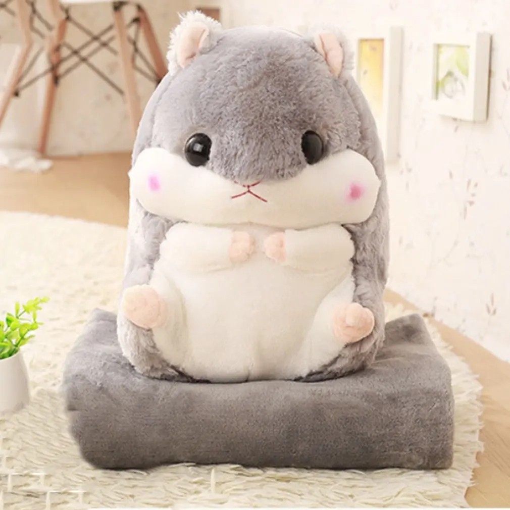 OCDAY милый мультфильм в форме белки плюшевые куклы переносное одеяло животные игрушки диван, автомобиль, кабинет путешествия одеяло лучшие подарки 2 цвета