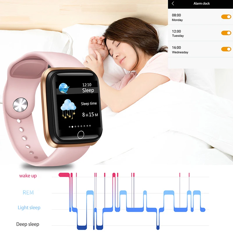  LIGE Smart Watch Women Sports Smart Bracelet IP67 Waterproof Watch Pedometer Heart Rate Monitor LED - 4000215988763