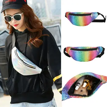 

Women Waist Fanny Pack Colorful Belt Bag Chest Pouch Hip Bum Bag Small Purse Fanny Pack Waist Chest Pouch Shoulder Messenger