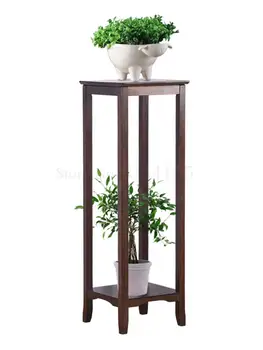

Flower Shelf Room Built-in Shelf Flower Pot Holder Living Room Floor-standing Flower Stand Solid Wood Bamboo Green Dew Simple Fl