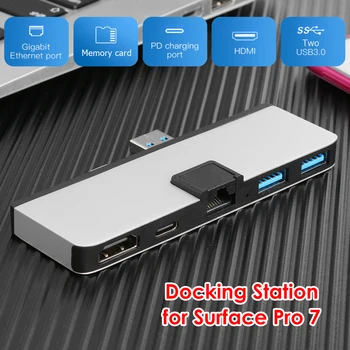 

T0504 HUB RJ45 Adapter Converter Aluminum Alloy HDMI 2 USB 3.0 Type-C Type-C USB Kit Household Computer Safety Parts