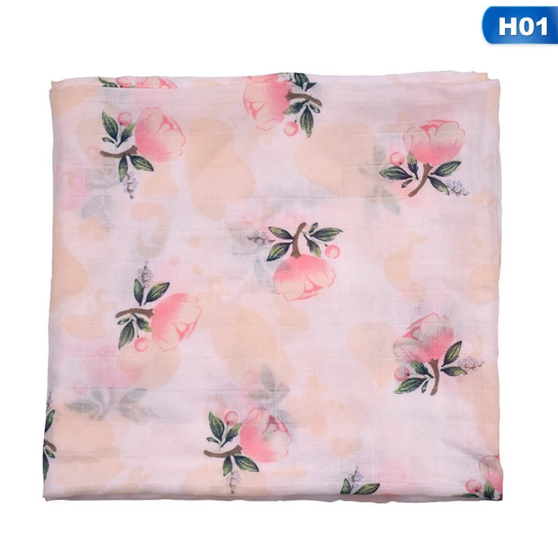 Double Muslin Cotton Blankets Print Patterns Multi-use Newborn Swaddle Muslin Infant Gauze Both Towel Baby Warp 120*120cm - Цвет: 1