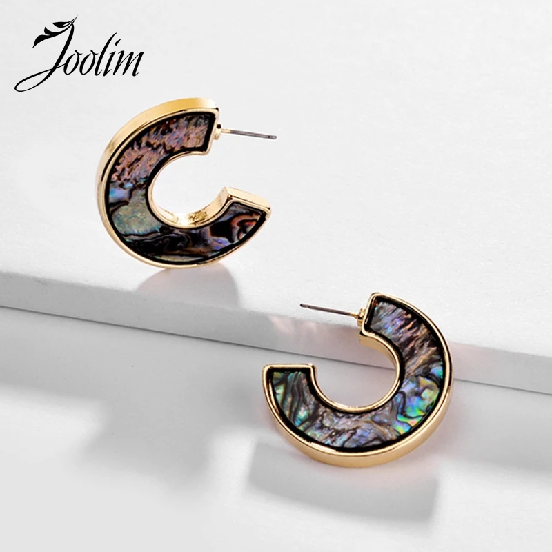 

Joolim Natural Shell Paper Hoop Earring Quater Earring Design Jewelry