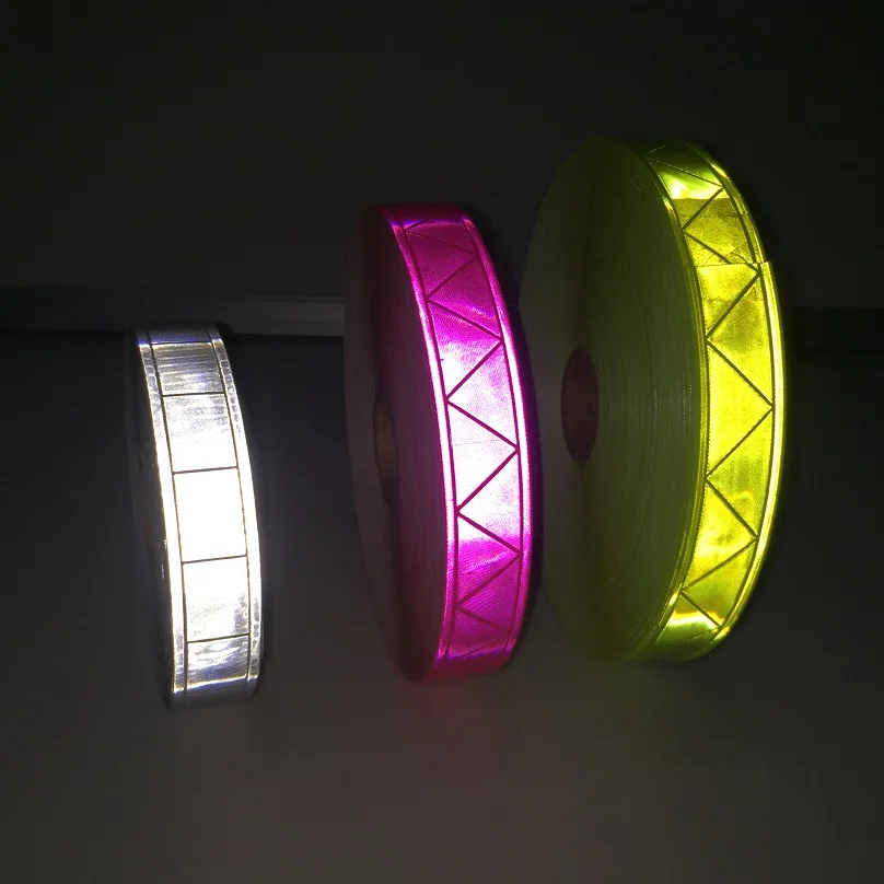 

2.5cm*1M PVC Night Reflective Warning Strip Garment Auxiliary Material Fluorescent Reflective Tape For Road Traffic