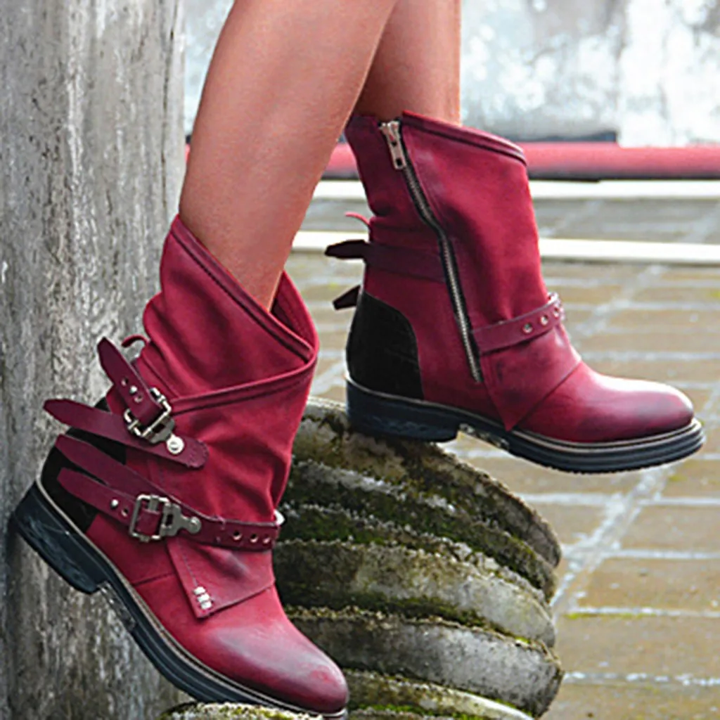 low heel martin boots