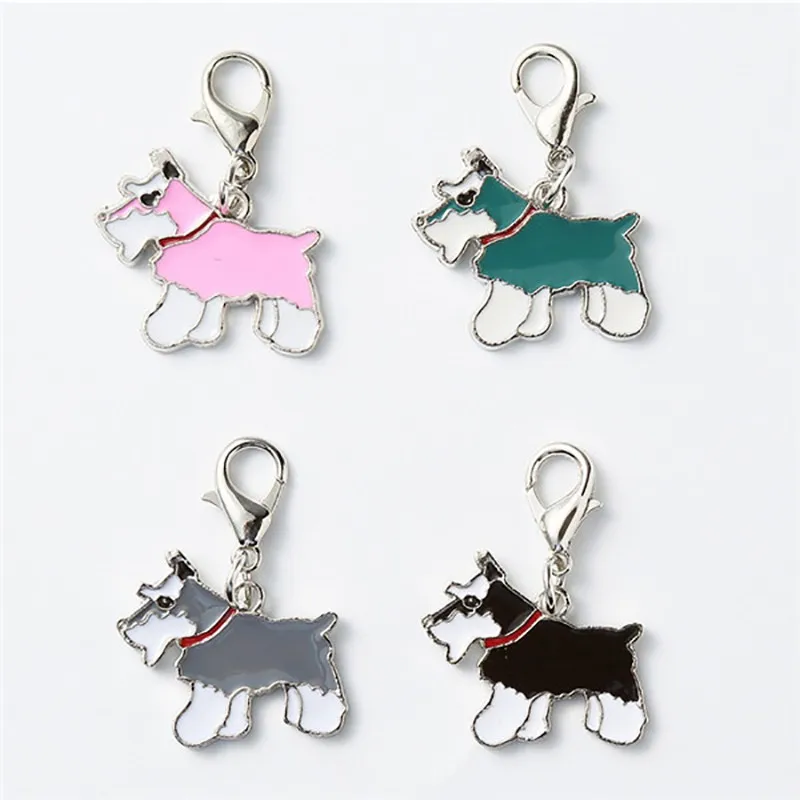 Dog Shaped Tag Dog Collar Pendant Pet Collar Charm Accessories Cute Key Buckle With Durable Clip