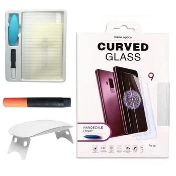 

500pcs 3D Curved Full Cover Case Friendly Tempered Glass UV Nano Liquid Protector For Huawei P30 P20 Mate 20 Pro RS With Package