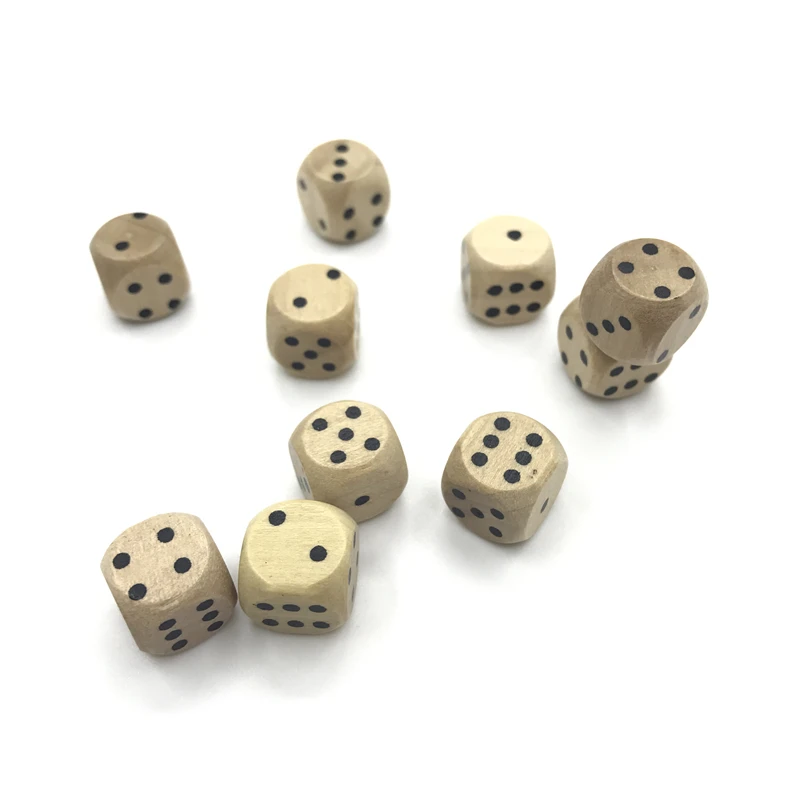 New 6Pcs 12mm Drinking Wooden Dice Rounded Corner Woodiness Point Dice Natural Wood Material Children Teaching Dice Wholesale 10pcs lot sublimation blank 300ml children s mug stainless steel drinking cup transfer printing by dye mug press