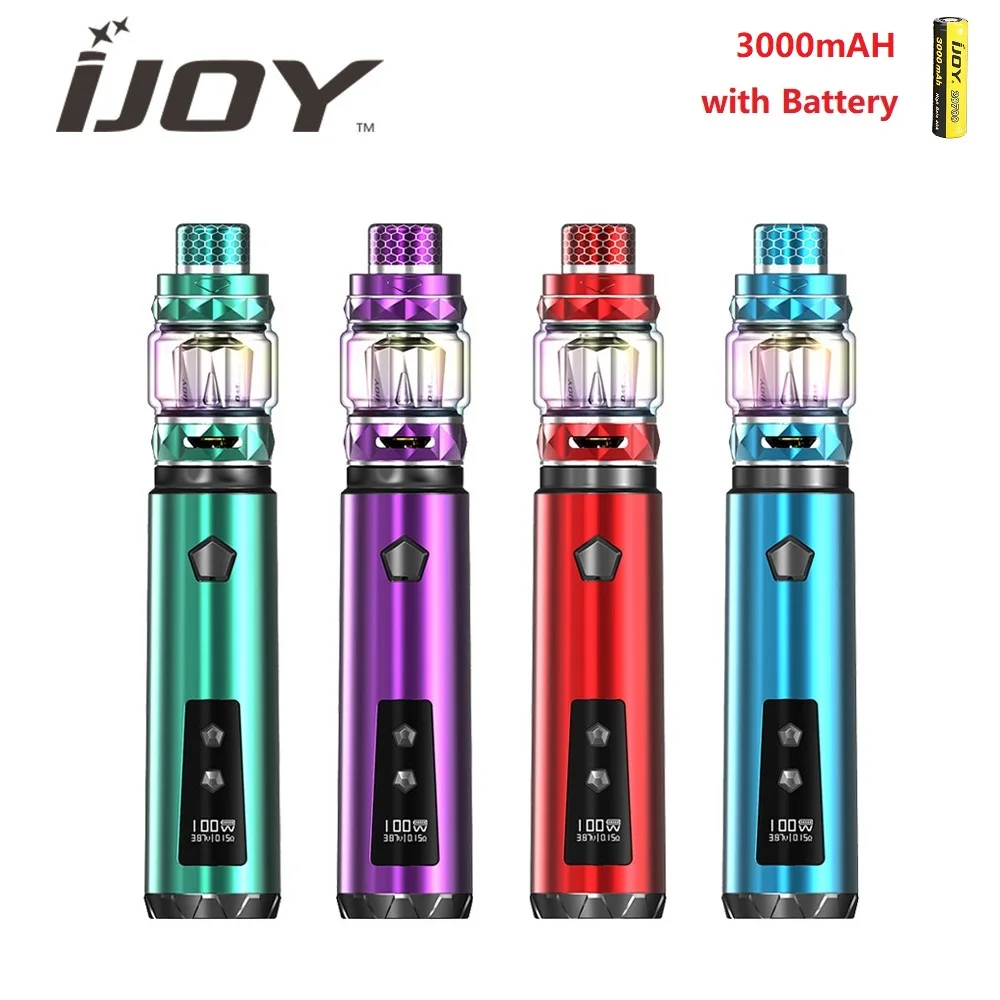 

Original IJOY Saber 100 VW Kit with 2ml Diamond Subohm Tank & 3000mAh Battery & 100W Vape Kit MOD E-cig Vs IJoy Wand / Drag 2