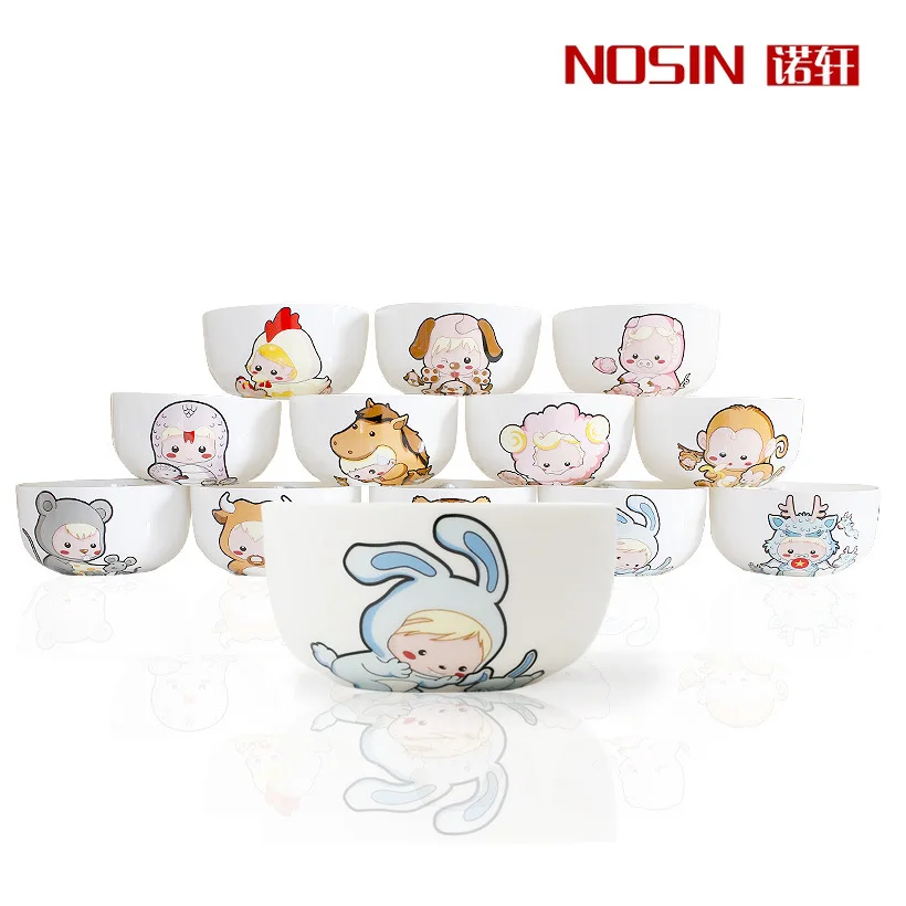 Милая чаша с героями мультфильмов практичная детская керамическая Корейская чаша набор семейная столовая посуда чаша