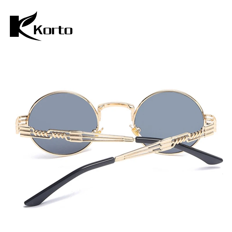 Ретро Для мужчин стимпанк Sunglassses Круглые Солнцезащитные очки для Для женщин леди, круглой формы, без вентиляционных отверстий без градуса 90S Мода Хиппи очки