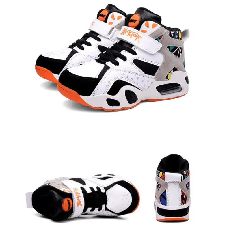 Детские высокие баскетбольные кроссовки Jordan, Детские амортизирующие кроссовки для баскетбола, кроссовки для мальчиков, нескользящая зимняя теплая спортивная дышащая обувь