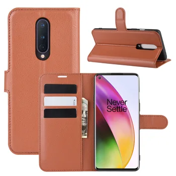 

10pcs/lot PU leather Flip Wallet Litchi Pattern Phone Case For Oneplus 8 Pro For One Plus 8 Pro Lychee Grain Cover