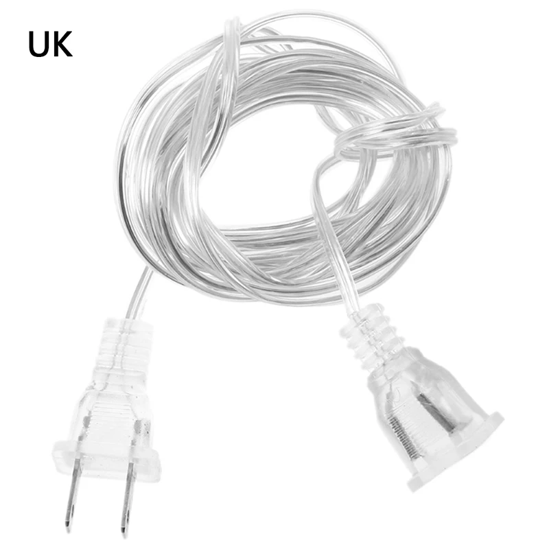 UK Новинка, 5 м, EU/UK штекер, удлинитель, кабель-удлинитель, EU/US штекер, светодиодный светильник, на Рождество, свадьбу, вечеринку, украшение дома - Испускаемый цвет: UK