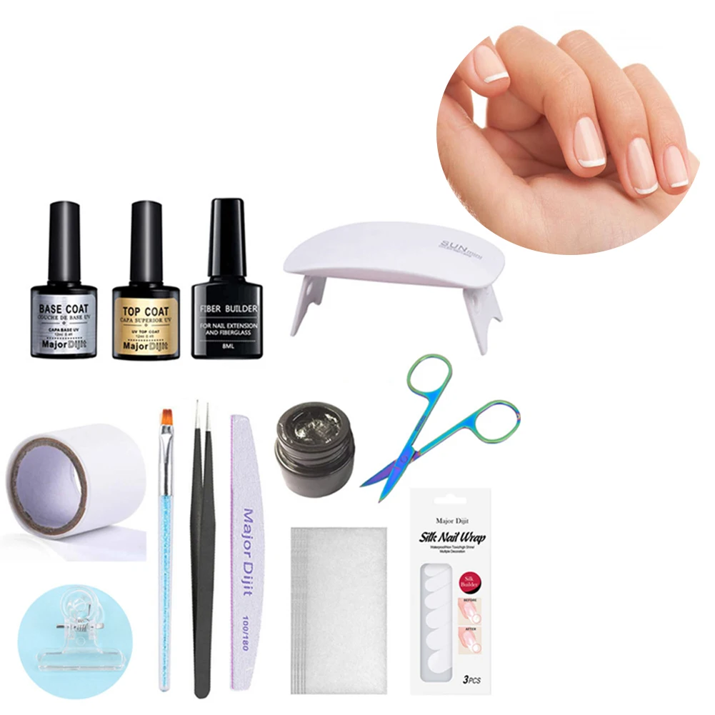 УФ-гель для дизайна, быстрый Маникюрный Инструмент, светодиодный салонный Профессиональный напильник, лак для ногтей, акриловые наконечники из стекловолокна, набор для наращивания ногтей, пинцет