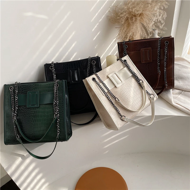 Большая вместительная женская сумка через плечо из искусственной кожи, женская сумка через плечо на цепочке, женские зимние дорожные сумки и кошельки