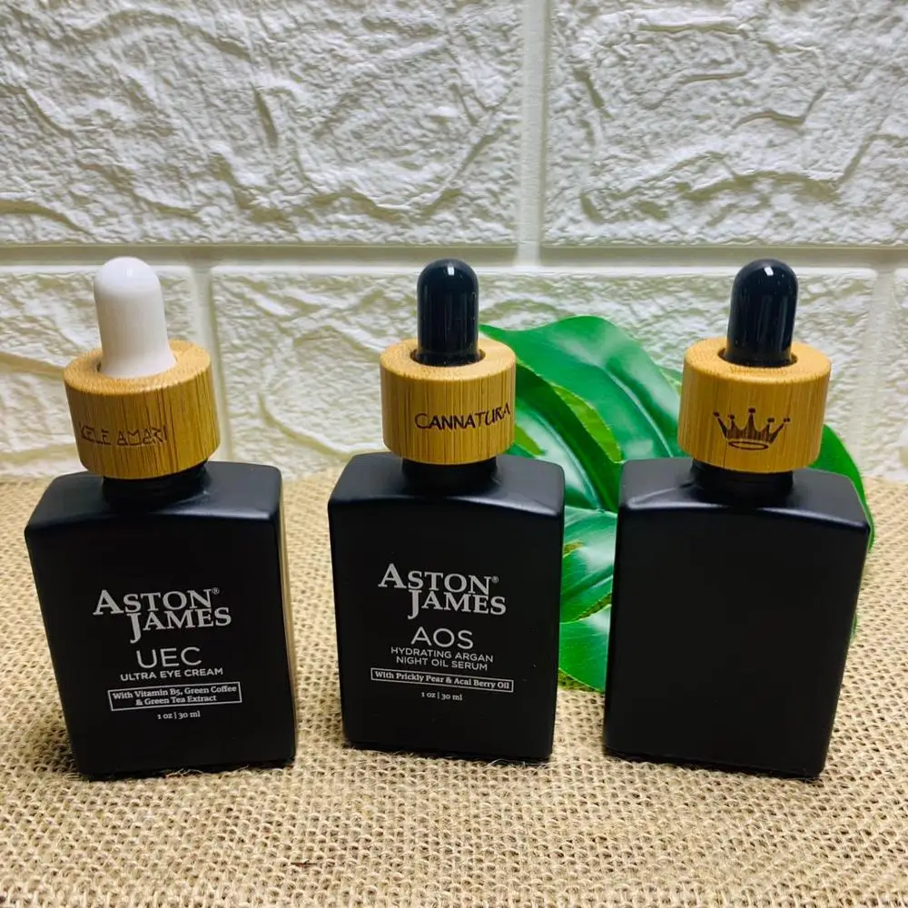 

Флакон-капельница с гравировкой логотипа, 30 мл, матовая, белая, черная, стандартная бутылка-капельница с бамбуковой крышкой для бороды, масла для тела