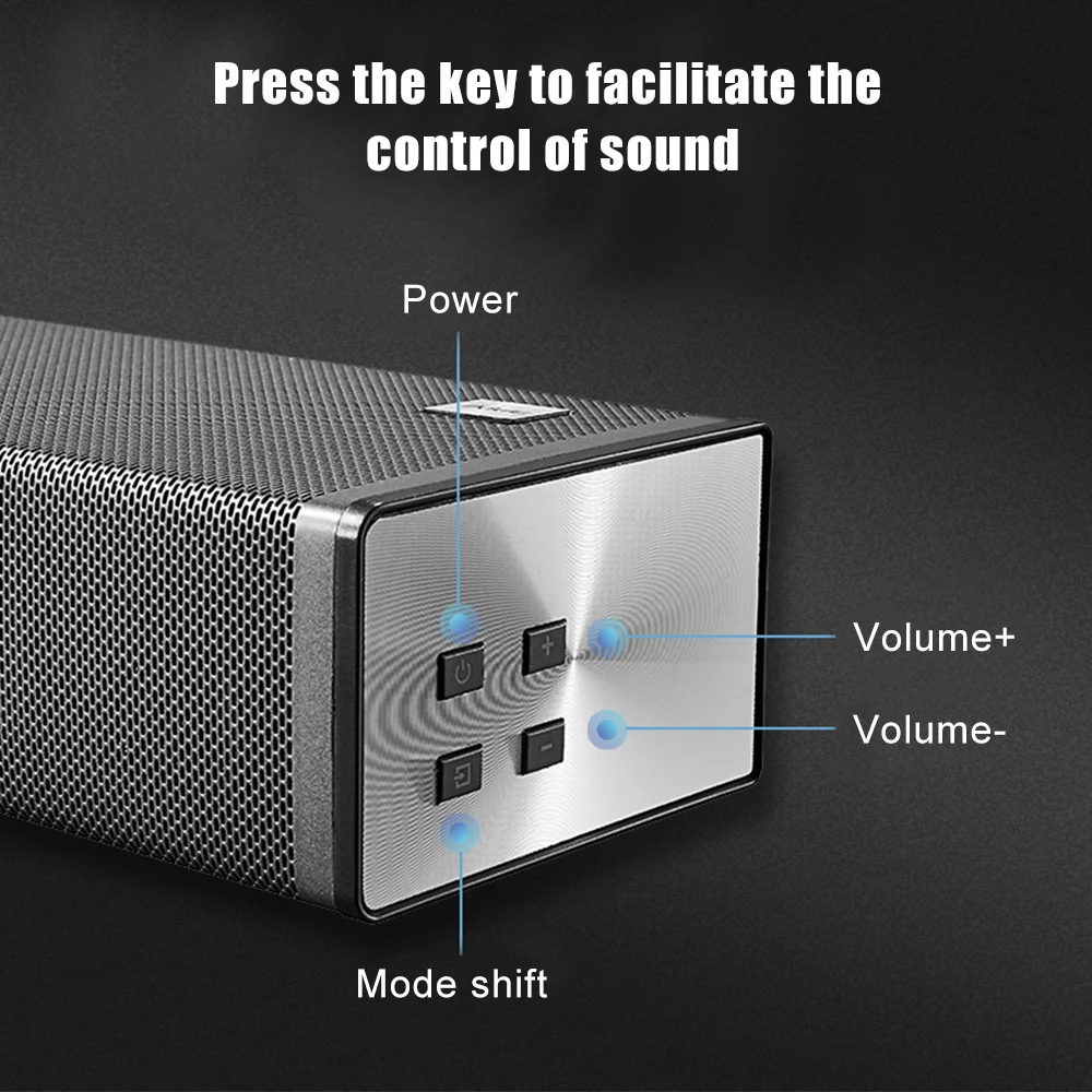Bluetooth 5,0 HiFi динамик стерео беспроводной пульт дистанционного управления звуковая панель Поддержка коаксиальный/волокно/RCA аудио вход для домашнего кинотеатра