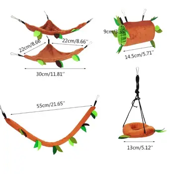 

5Pcs Cute Small Pet Cage Sugar Glider Hamster Squirrel Swing Bed Nest Hammock D08D