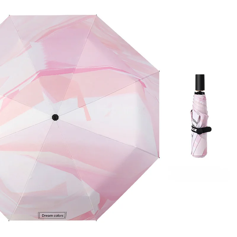 YADA High Quality Dream Color Umbrella Parasol Rain Women Simple uv Umbrella For Women Fashion Brand Windproof Umbrellas YS813 - Цвет: Pink