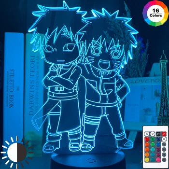 

Japanese Anime Cute Naruto and Gaara Figure 3d Led Night Light for Kids Bedroom Decoration Best Birthday Gift Child Bedside Lamp