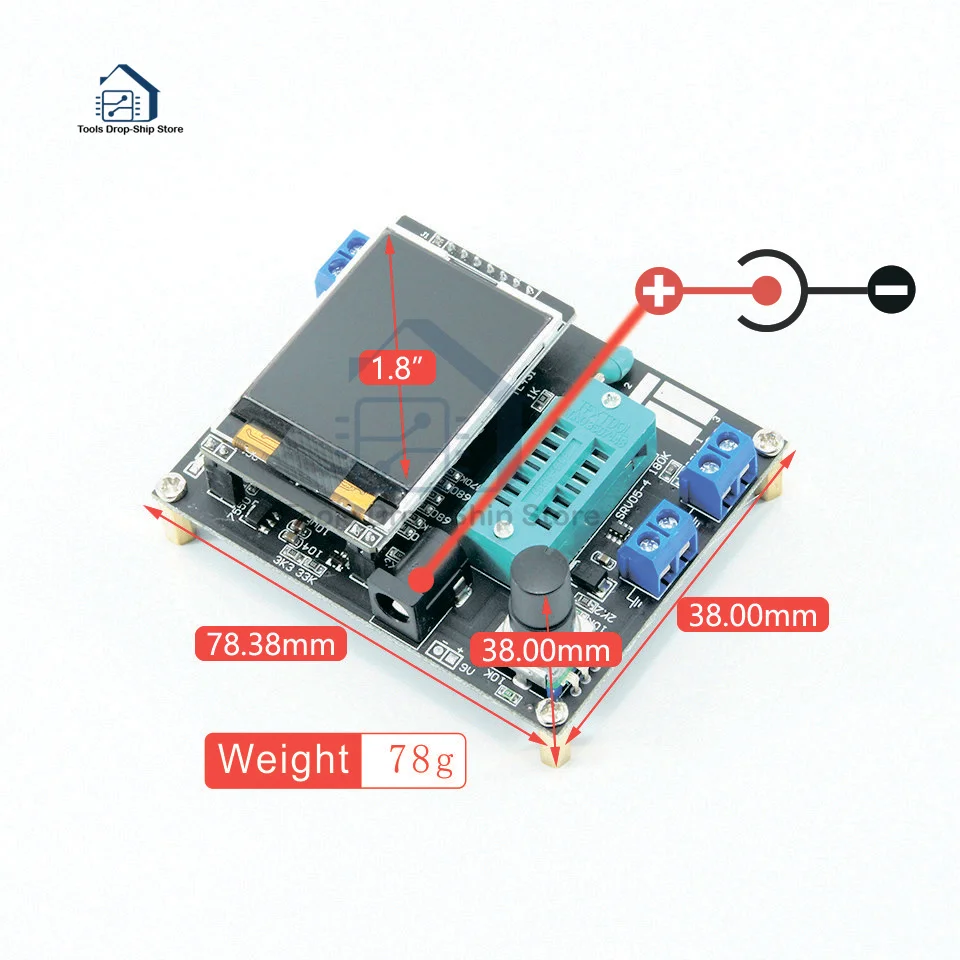 Russian English Version GM328A Transistor Tester LCR Diode Capacitance ESR Voltage Frequency Meter PWM DIY Kit with Case 4