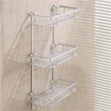 1/2/3 Tiers Bagno Doccia In Alluminio Supporto Per Shampoo Doccia Gel Da Bagno Cucina Balcone di Casa Mensola Sospesa rack di stoccaggio(China)