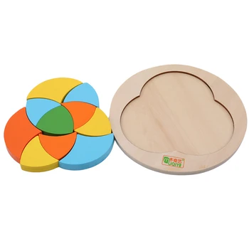 

Wooden Toys Building Blocks Children Montessori Educational Magic Flower Rainbow Building Blocks Digital Learning Board Game