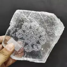 Dalle de cristal de sélénite rugueuse blanche naturelle beaux modèles gypse transparent