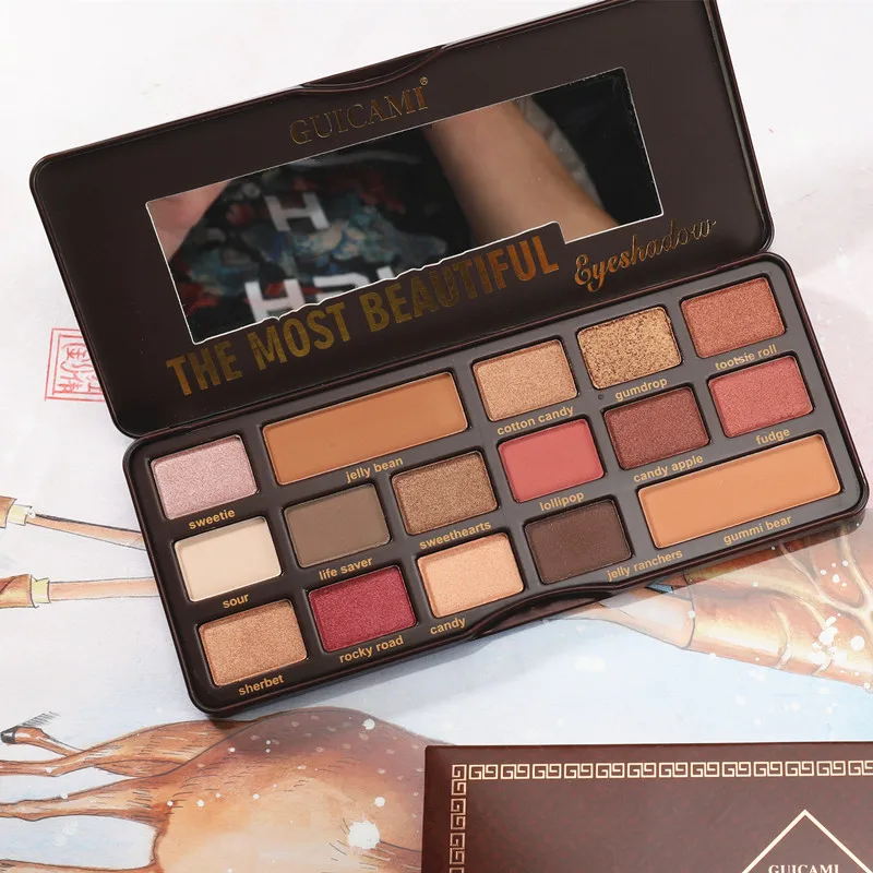 Новые очаровательные блестящие 16 цветов Тени для век металлик макияж палитра