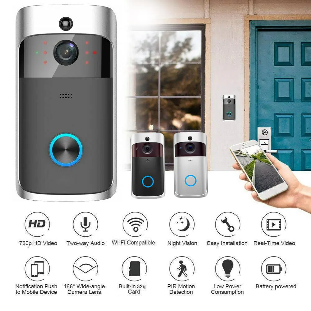 

Smart Doorbell Camera Wifi Wireless Call Intercom Video-Eye for Apartments Door Bell Ring for Phone Home Security Cameras