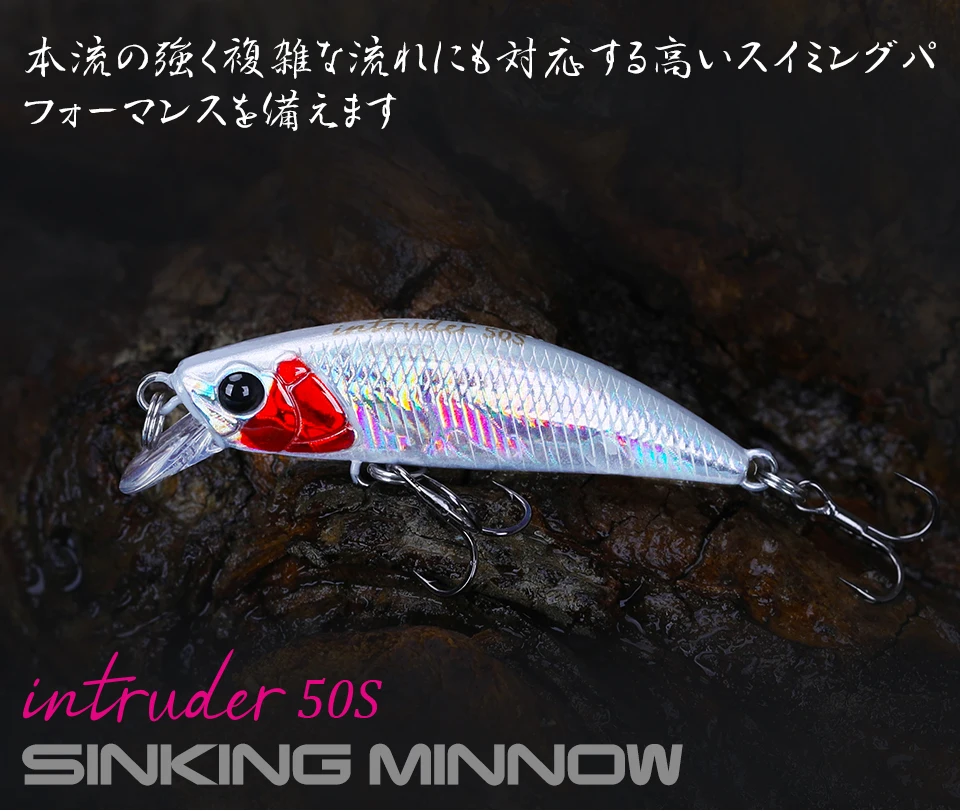 TSURINOYA 50mm 5g Sinking Minnow Angeln Locken INTRUDER 50S TROUT Künstliche Jerkbait Harten Köder Hecht Wobbler Stream crankbait – Detail 13