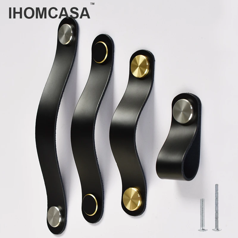 IHOMCASA tiradores de negro para muebles, tirador de puerta de cajón de armario, pomos latón dorado para zapatos, herrajes de cocina|Tiradores armarios| - AliExpress