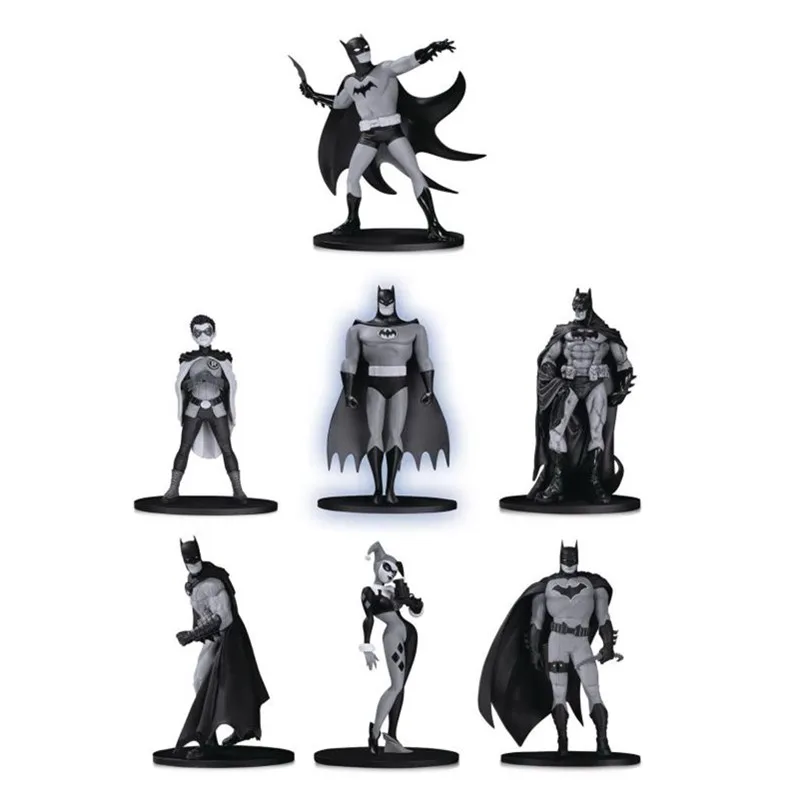 DC genuine physical batman black and white series mini series 2 7 pieces set series display model toys