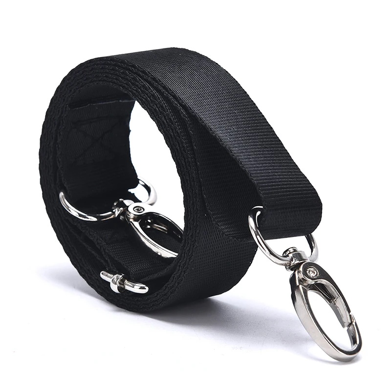 1pc Black Adjustable Nylon Shoulder Bag Belt Replacement Laptop Crossbody Camera Strap 120x25cm