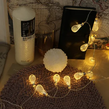 

1pc LED Light String Hollow Decorative Water Drops Girl Heart Creative Room Outdoor Light without Battery