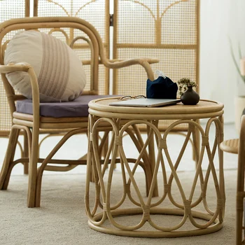 

Small tables Rattan round coffee table modern furniture for living room