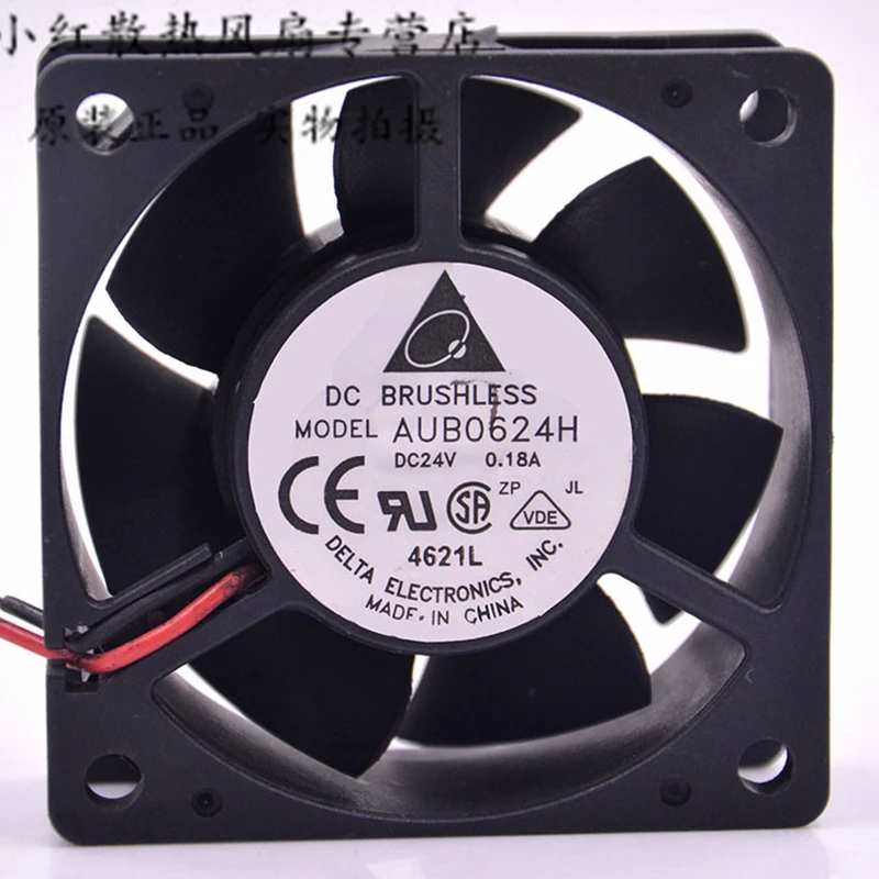 새로운 오리지널 AUB0624H 6025 24V 0.18A 6CM 6cm 2 선 인버터 냉각 팬 