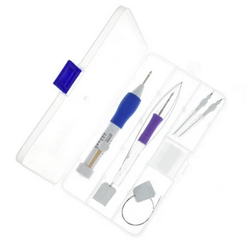 

Magic DIY Embroidery Pen Knitting Sewing Tool Kit Punch Needle Set w/50 Threads Plastic+Steel Home Decoration Ornament