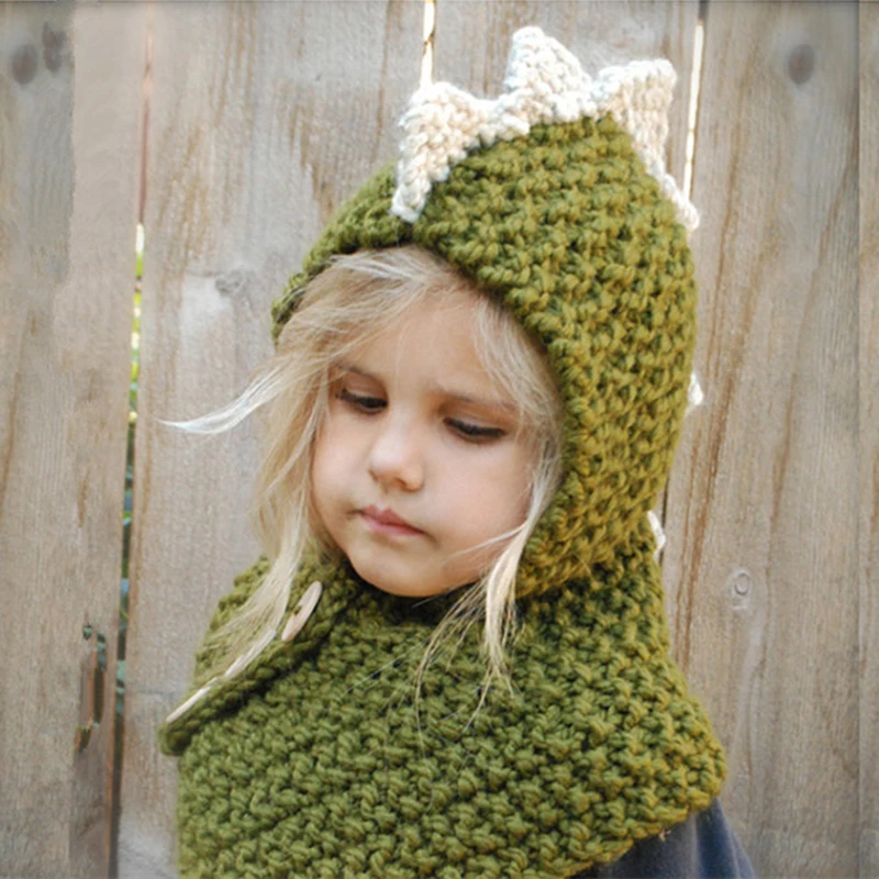 Хэллоуин НОВАЯ шапка с динозавром костюм ручной вязки детская Мужская и женская