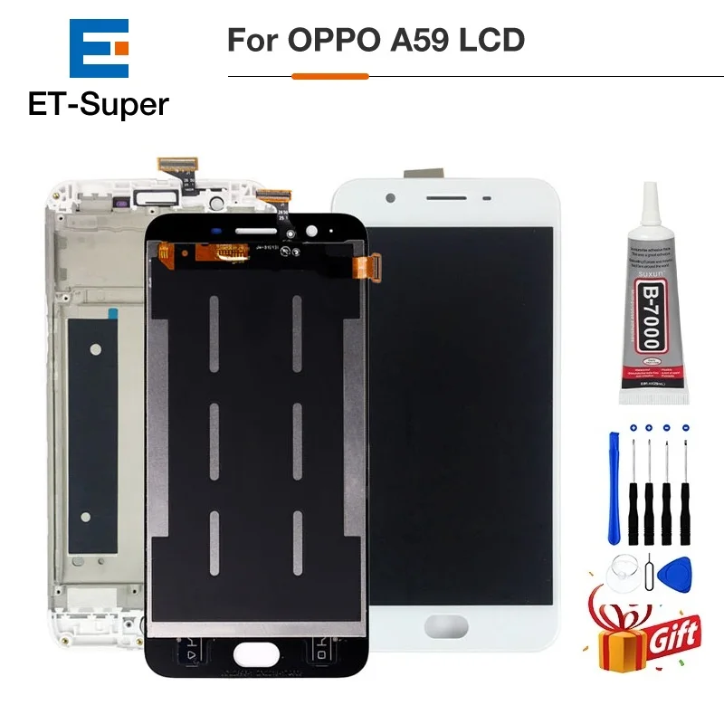 Дисплей 5 дюйма x 0 пикселей для OPPO A59 LCD кодирующий преобразователь сенсорного